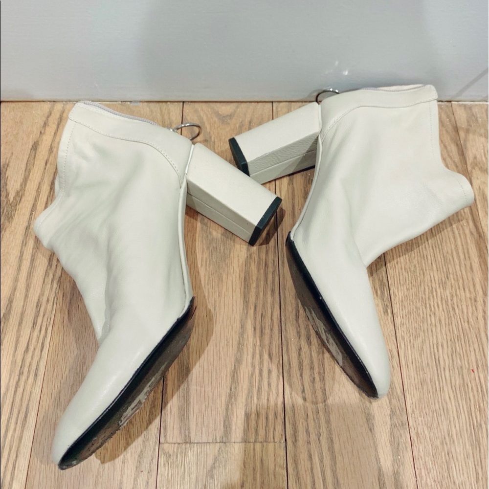 Size 6.5 cream colored leather booties